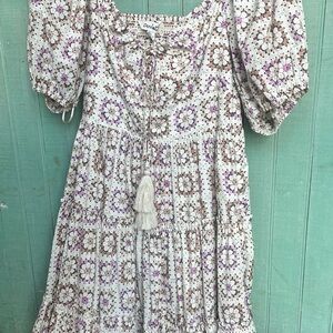 Floral Boho Dress with Tassels